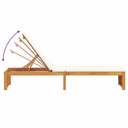 Lettino da sole con cuscino Marrone 55 x 200 x 94cm