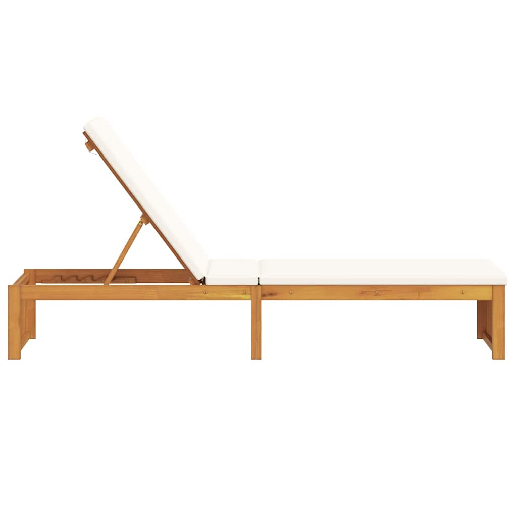 Lettino da sole con cuscino Marrone 55 x 200 x 94cm