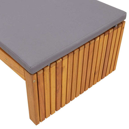 Lettino da sole con cuscino Marrone 55 x 200 x 94cm