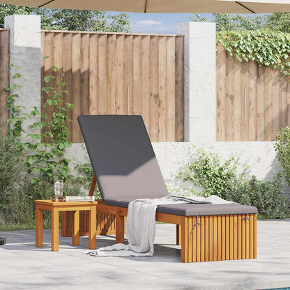 Lettino da sole con cuscino Marrone 55 x 200 x 94cm