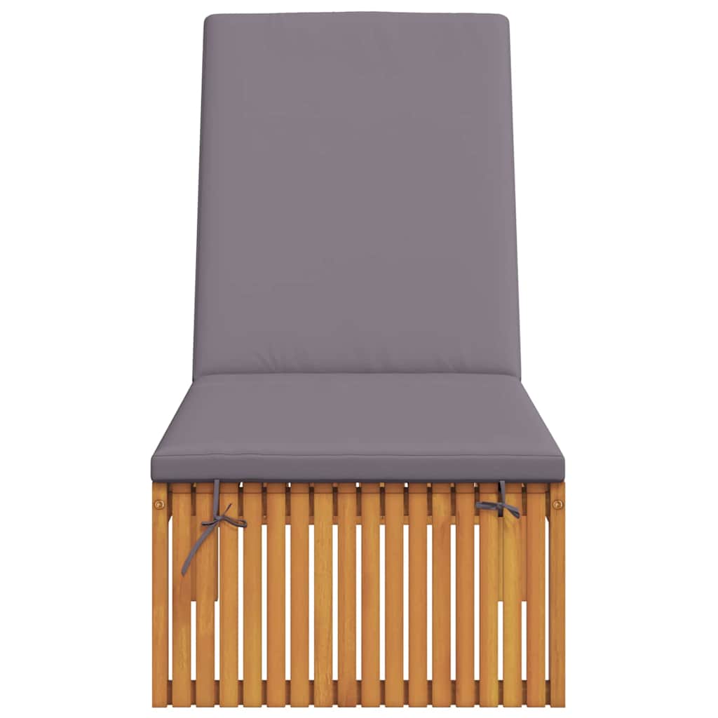 Lettino da sole con cuscino Marrone 55 x 200 x 94cm