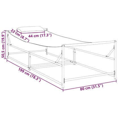 Lettino da Giardino 2 pcs Nero Acciaio verniciato a polvere