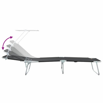 Lettino da sole 2 pcs Nero 58 x 188 x 77cm Poliestere