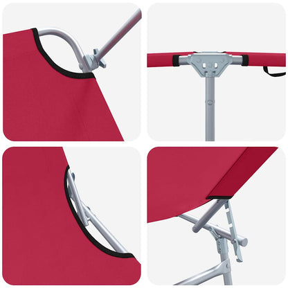 Lettino da sole 2 pcs Rosso 58 x 188 x 77cm Poliestere