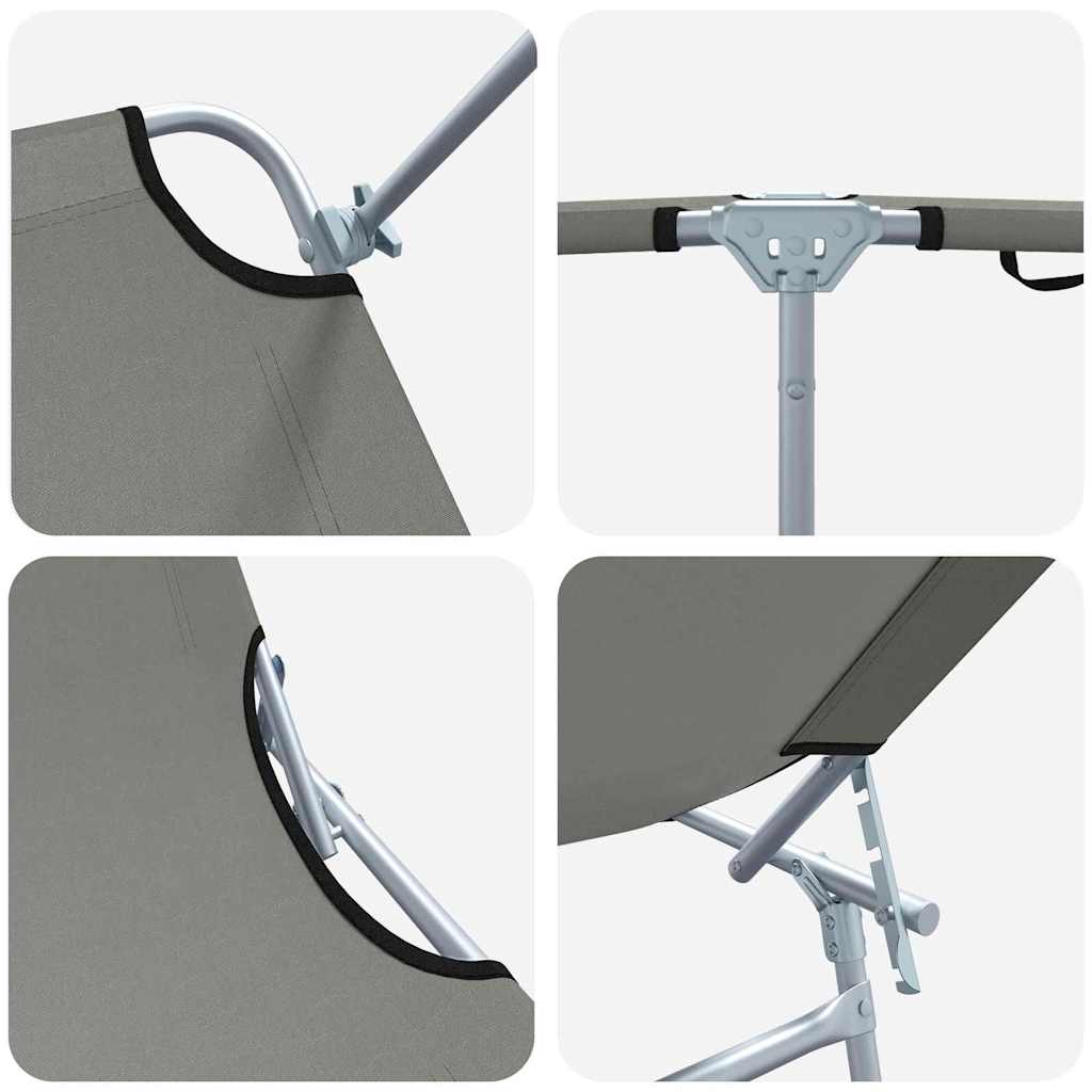 Lettino da sole 2 pcs Grigio 58 x 188 x 77cm Poliestere