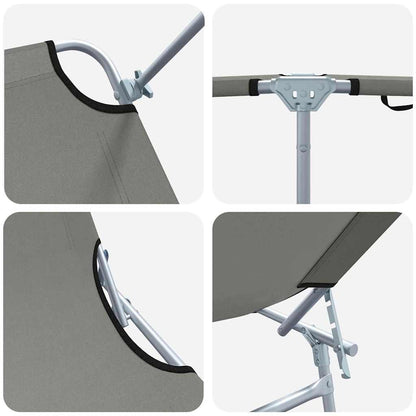 Lettino da sole 2 pcs Grigio 58 x 188 x 77cm Poliestere