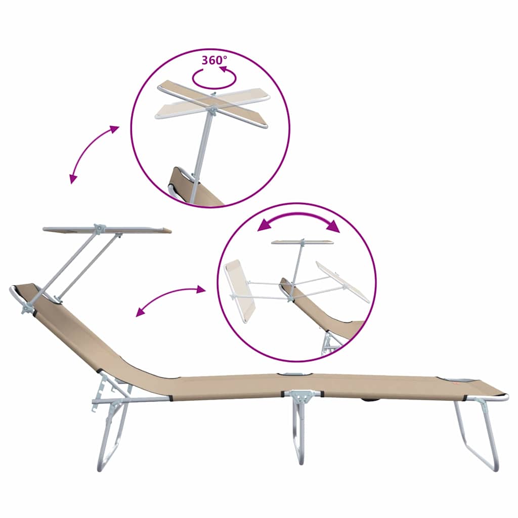 Lettino da sole 2 pcs Talpa 58 x 188 x 77cm Poliestere