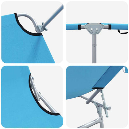 Lettino da sole 2 pcs Blu Vivo 58 x 188 x 77cm Poliestere