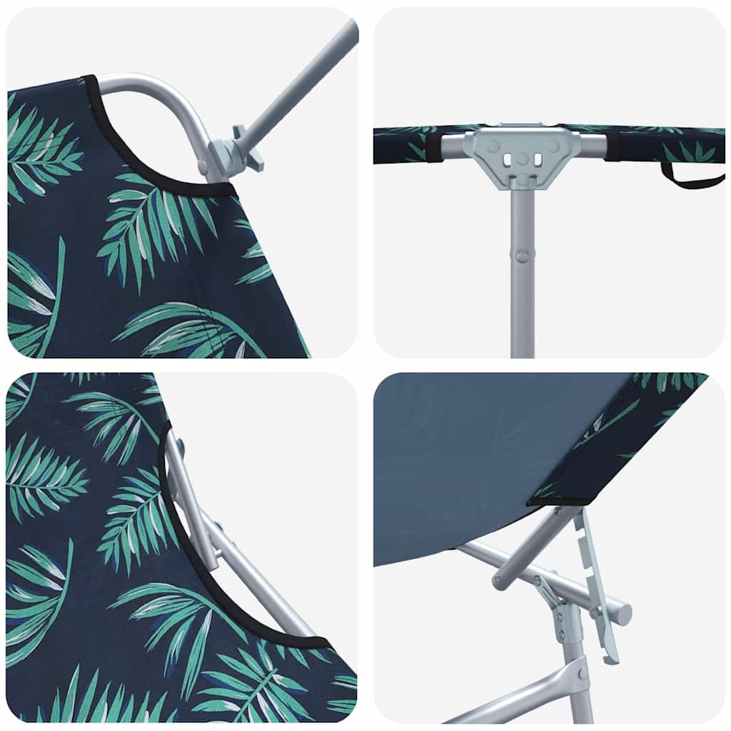 Lettino da sole 2-persona 2 pcs Verde 58 x 188 x 77cm Tessuto