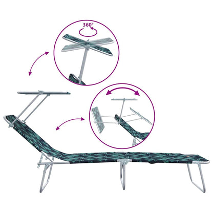 Lettino da sole 2-persona 2 pcs Verde 58 x 188 x 77cm Tessuto