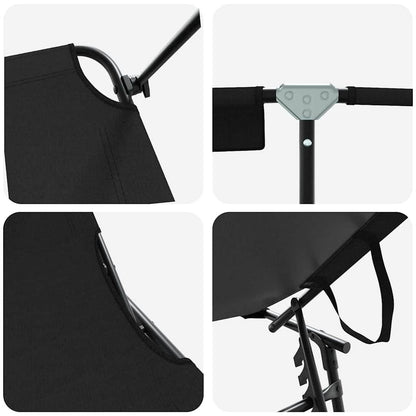 Lettino prendisole pieghevole Nero 56 x 190 x 81cm Tessuto