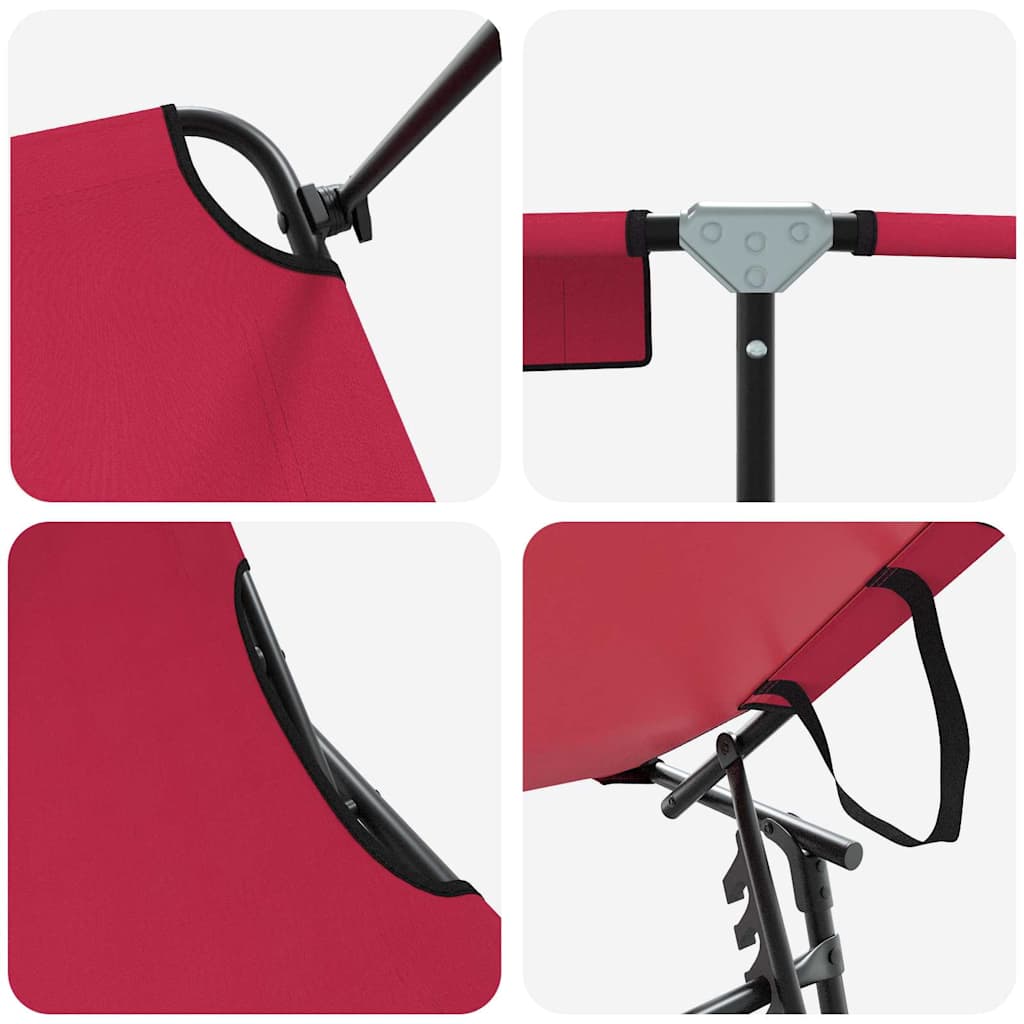 Lettino prendisole pieghevole Rosso 190 x 57 x 81 cm Oxford