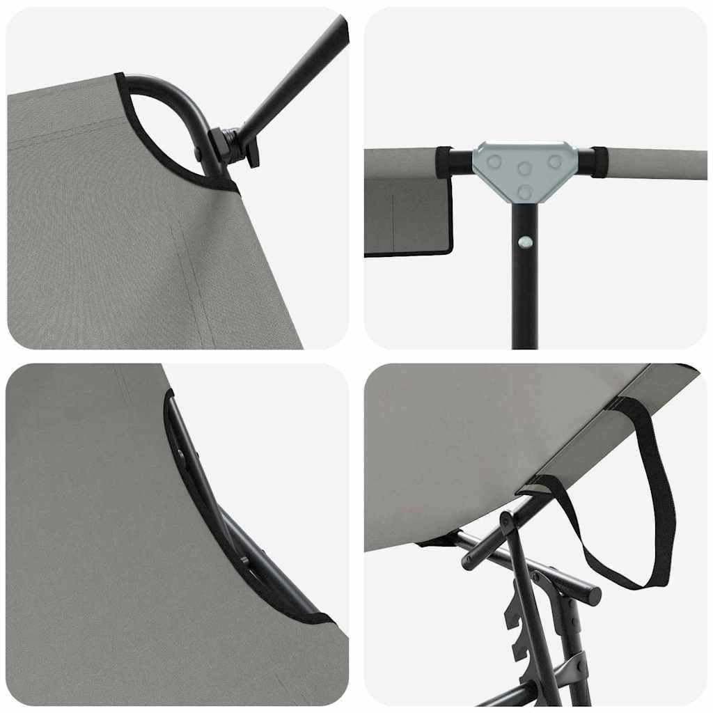 Lettino prendisole pieghevole Grigio 190 x 57 x 81 cm Oxford