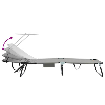 Lettino prendisole pieghevole Grigio 190 x 57 x 81 cm Oxford