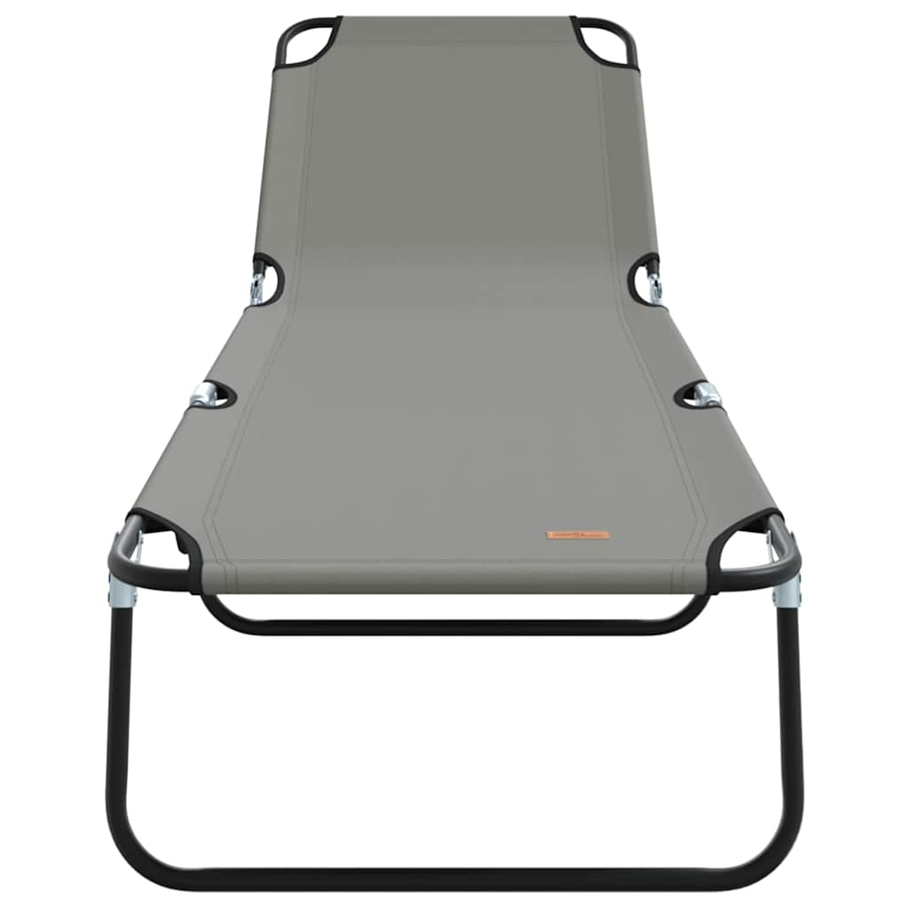 Lettino prendisole pieghevole Grigio 56 x 189 x 87cm Tessuto