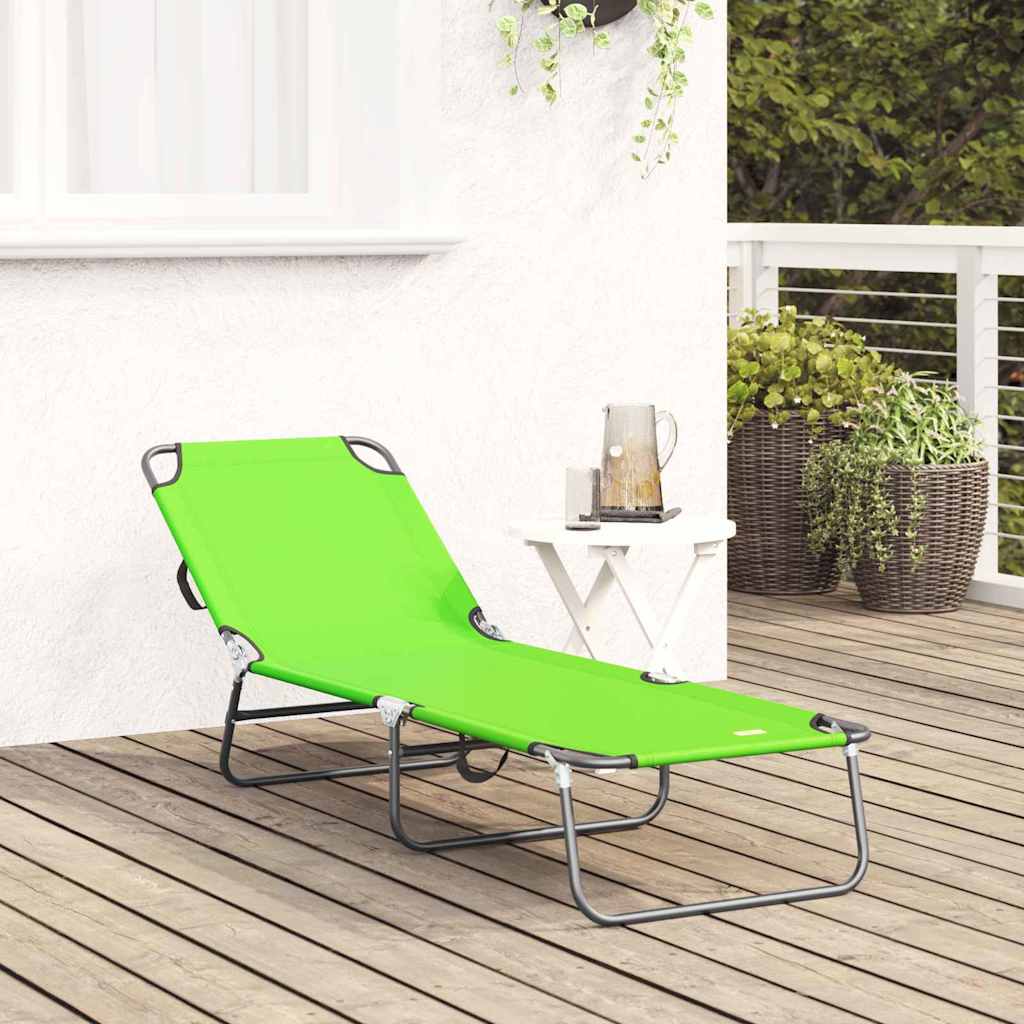 Lettino prendisole pieghevole Verde 56 x 189 x 87cm Tessuto