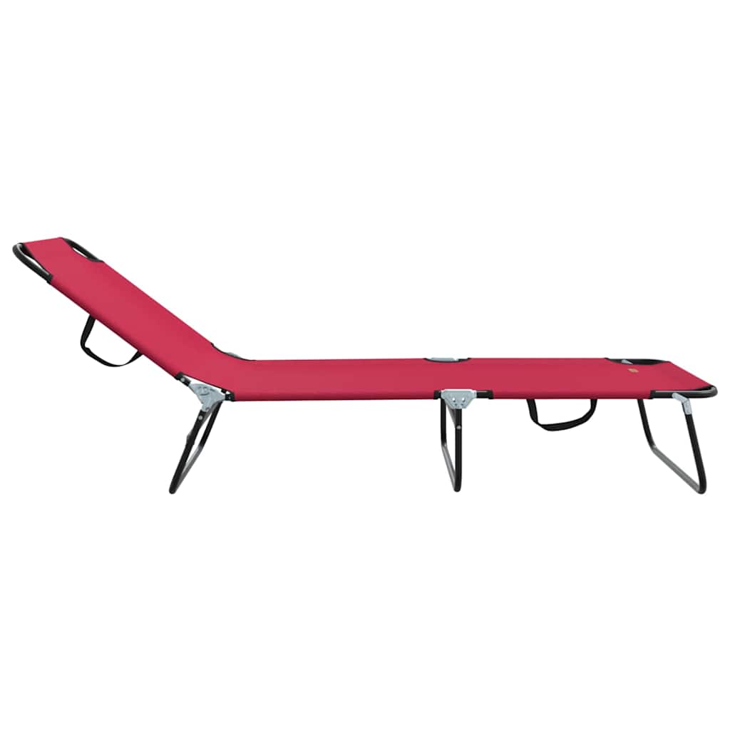 Lettino prendisole pieghevole 2 pcs Rosso 56 x 189 x 87cm
