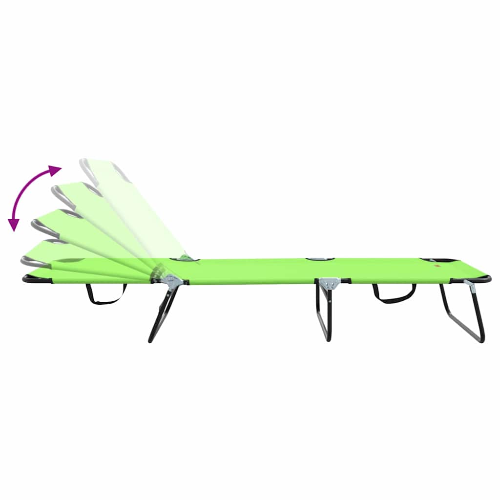 Lettino prendisole pieghevole 2 pcs Verde 56 x 189 x 87cm