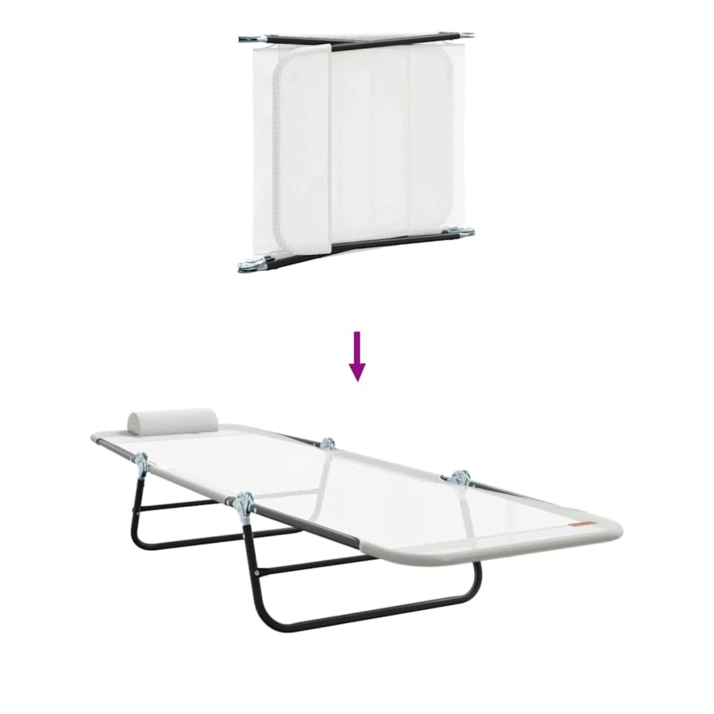 Lettino prendisole pieghevole Crema 182 x 55 x 85.5 cm