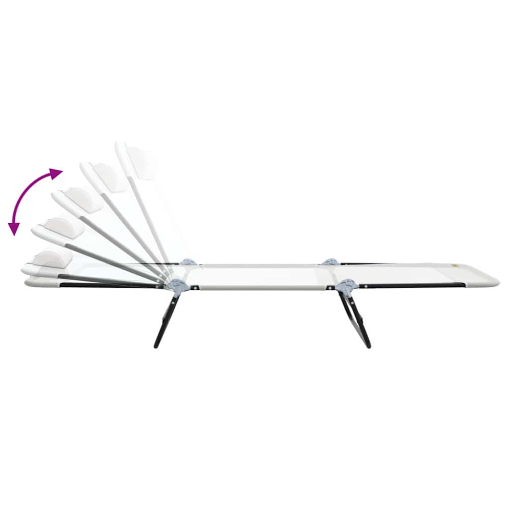 Lettino prendisole pieghevole Crema 182 x 55 x 85.5 cm