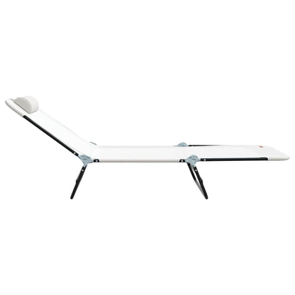 Lettino prendisole pieghevole Crema 182 x 55 x 85.5 cm