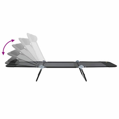 Lettino prendisole pieghevole Nero 182 x 55 x 85.5 cm Textilene