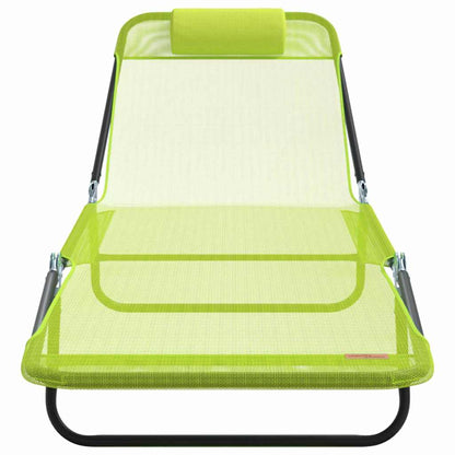 Lettino prendisole pieghevole Verde 182 x 55 x 85.5cm Metallo