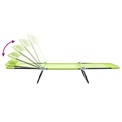 Lettino prendisole pieghevole Verde 182 x 55 x 85.5cm Metallo