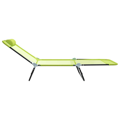 Lettino prendisole pieghevole Verde 182 x 55 x 85.5cm Metallo