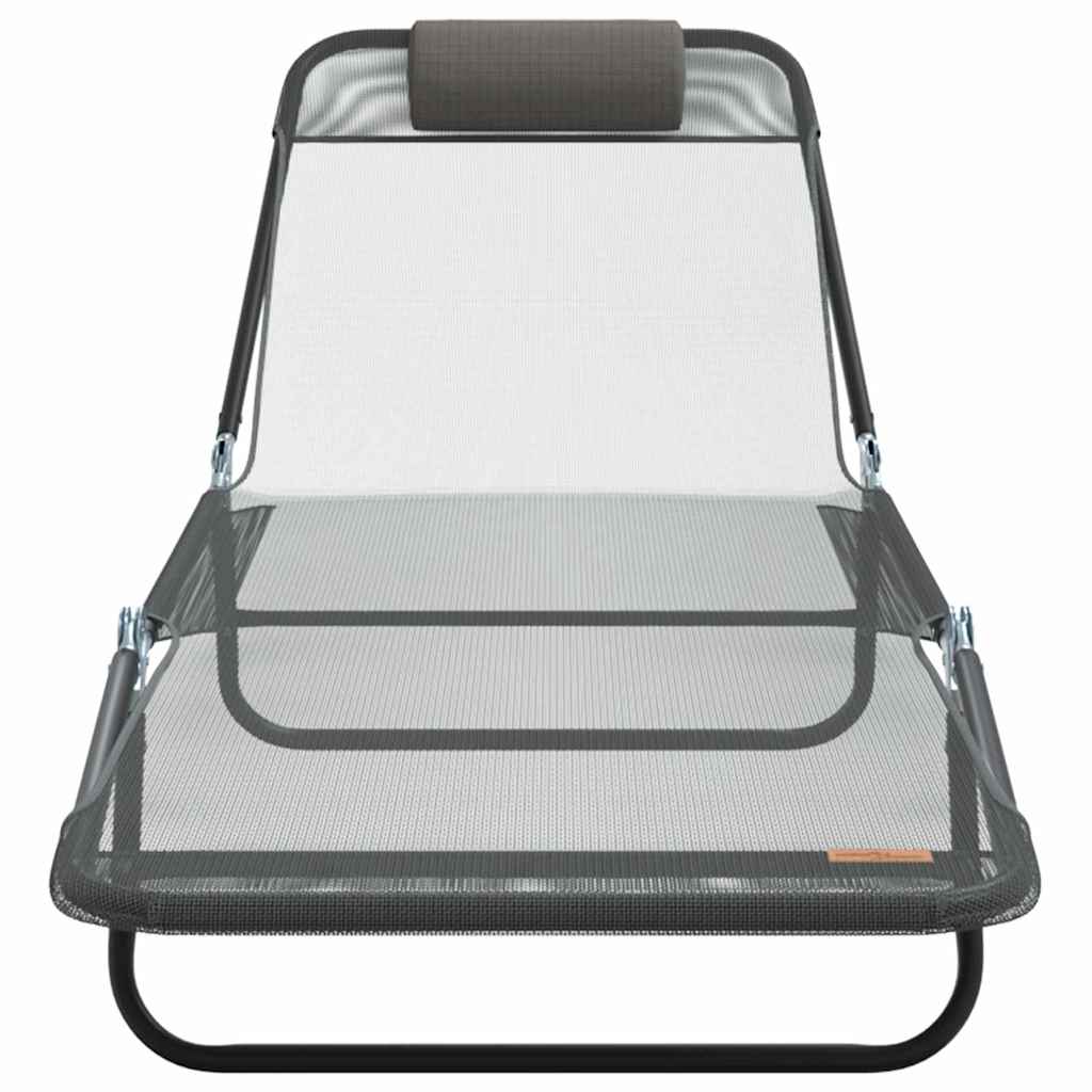 Lettino prendisole pieghevole Grigio 182 x 55 x 85.5cm