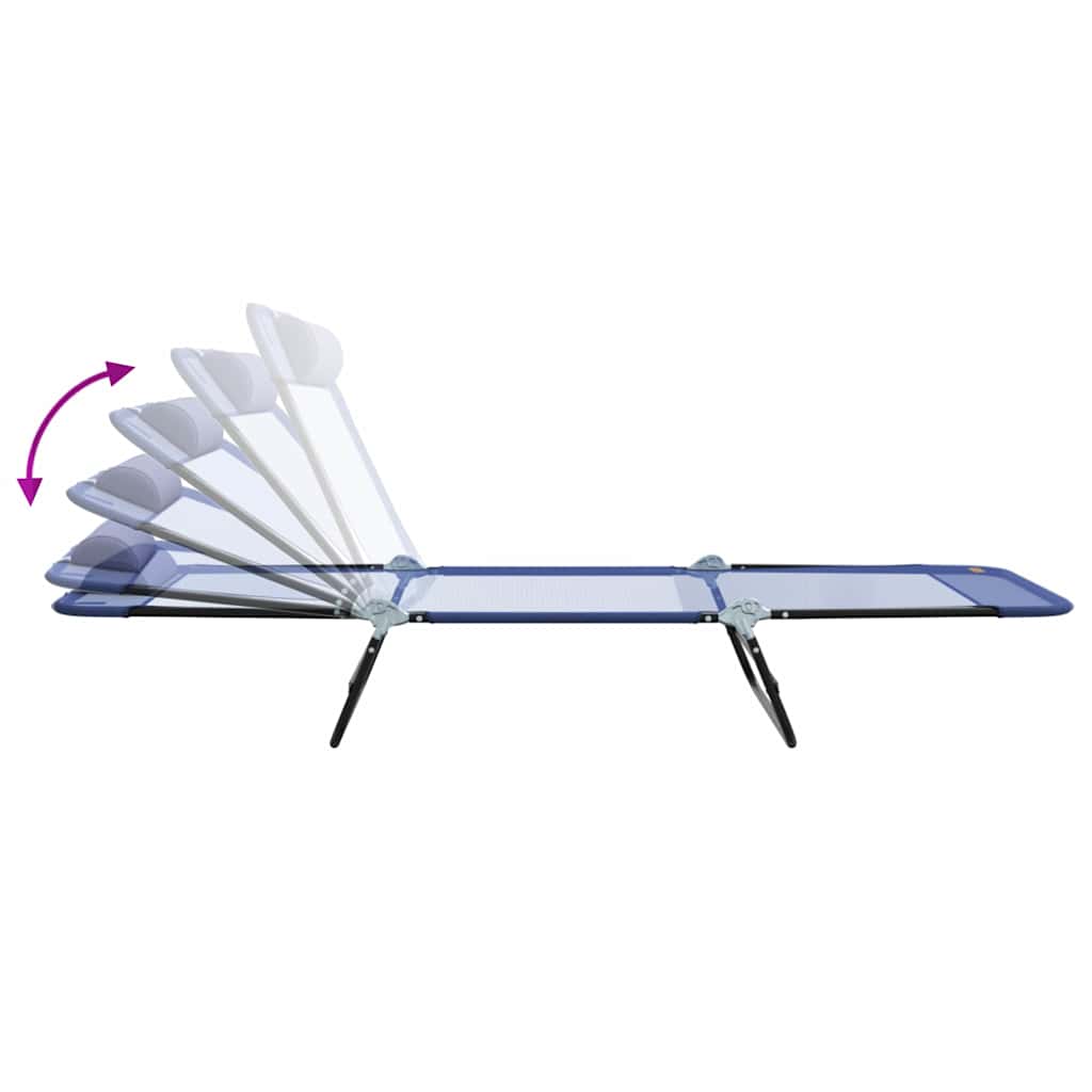 Lettino prendisole pieghevole 2 pcs Navy 182 x 55 x 85.5cm