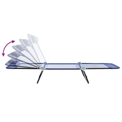 Lettino prendisole pieghevole 2 pcs Navy 182 x 55 x 85.5cm