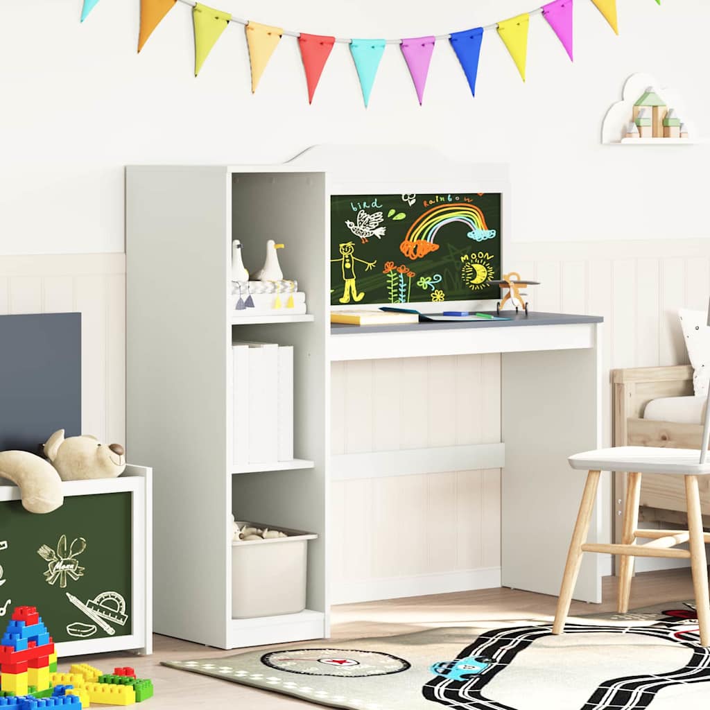 Scrivania Lavagna Bianco e Grigio 120 x 45 x 118,5 cm