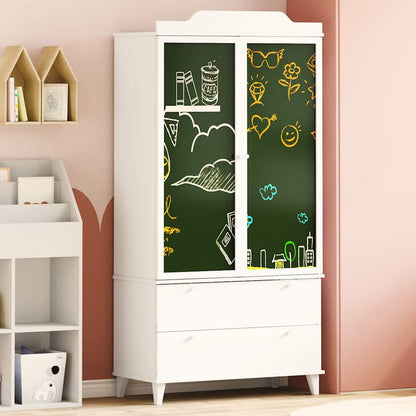 Armadio con Lavagna Bianco 90 x 45 x 180 cm Legno multistrato