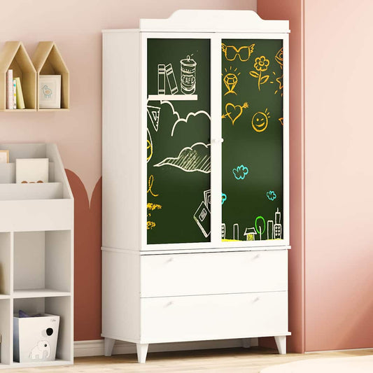 Armadio con Lavagna Bianco 90 x 45 x 180 cm Legno multistrato