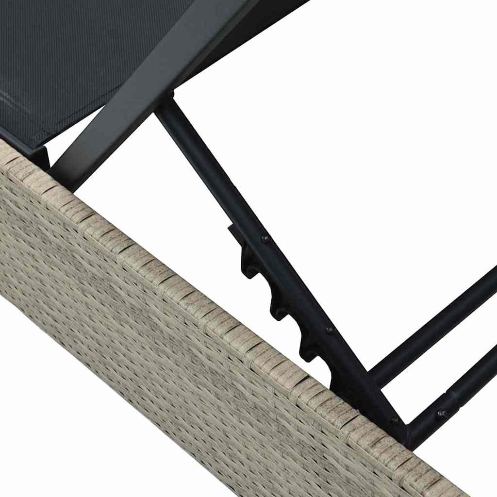 Lettino da sole con cuscino Beige 60 x 200 x 27cm polyrattan