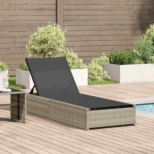 Lettino da sole con cuscino Beige 60 x 200 x 27cm polyrattan