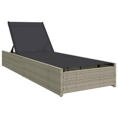 Lettino da sole con cuscino Beige 60 x 200 x 27cm polyrattan