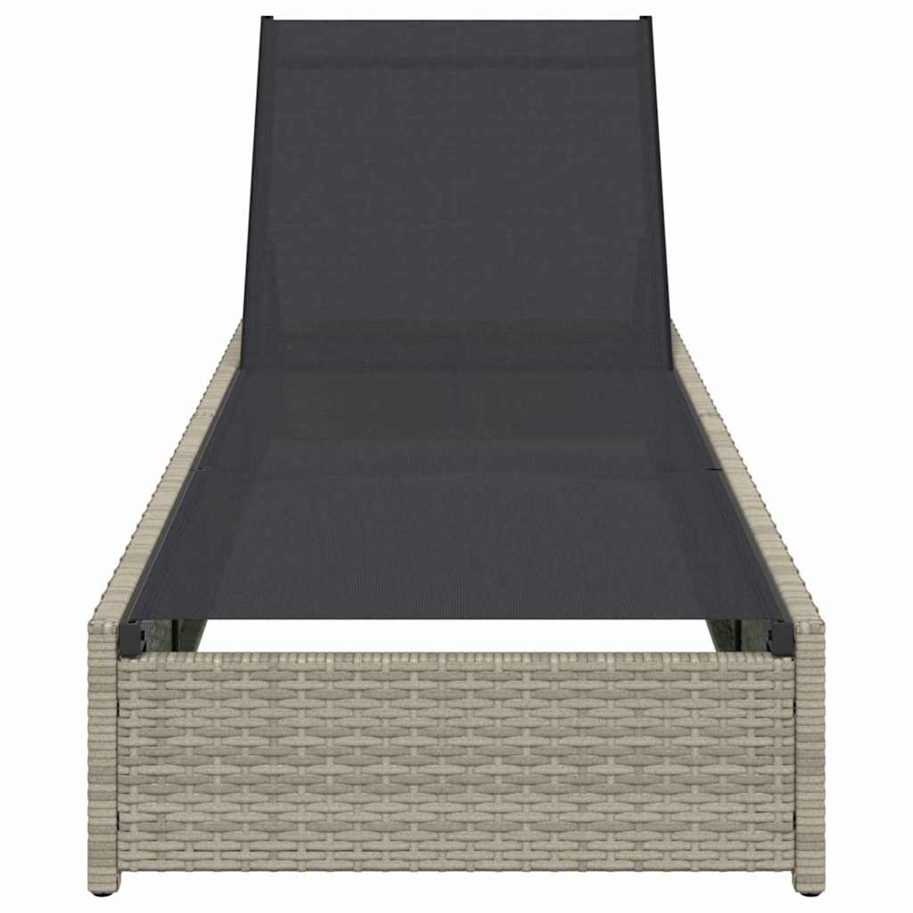 Lettino da sole con cuscino Beige 60 x 200 x 27cm polyrattan