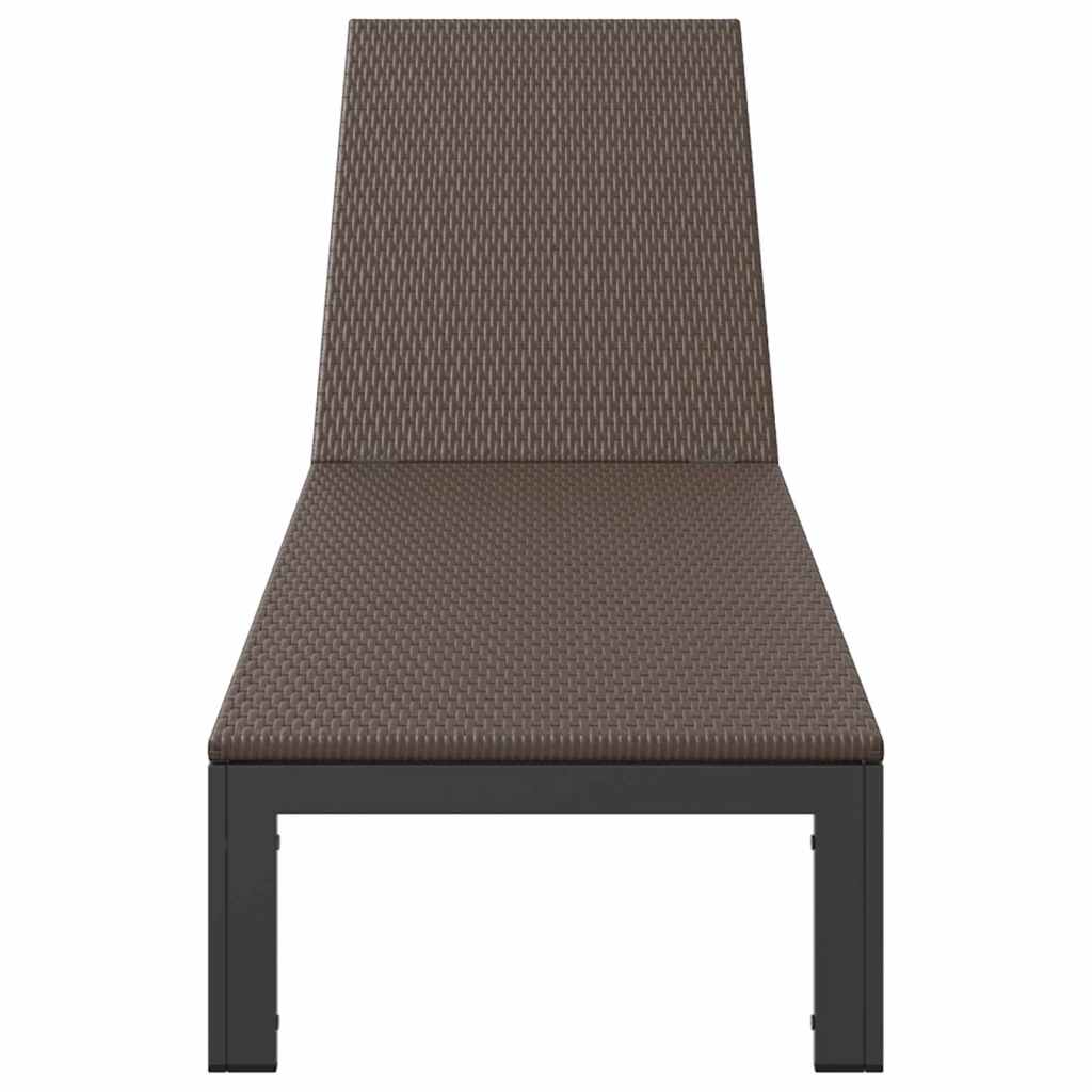 Lettino da Sole 1-persona Marrone 60 x 200 x 27cm polyrattan