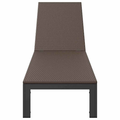 Lettino da Sole 1-persona Marrone 60 x 200 x 27cm polyrattan