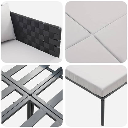 Lettino da Sole 2-persona Antracite 115 x 153 x 69.5cm Acciaio