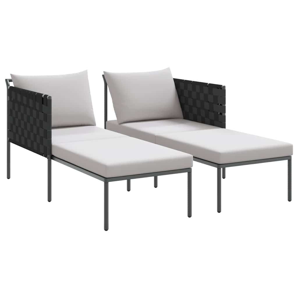 Lettino da Sole 2-persona Antracite 115 x 153 x 69.5cm Acciaio