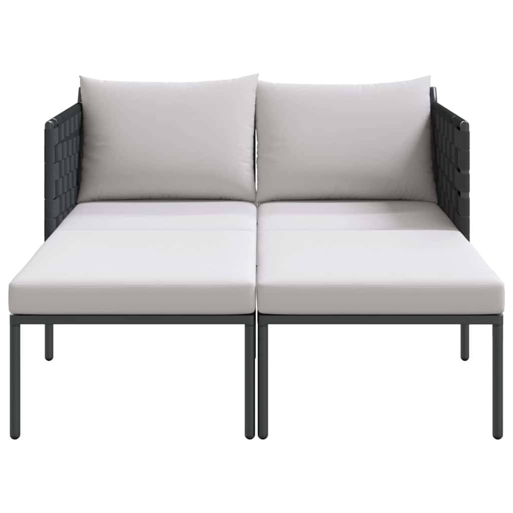 Lettino da Sole 2-persona Antracite 115 x 153 x 69.5cm Acciaio