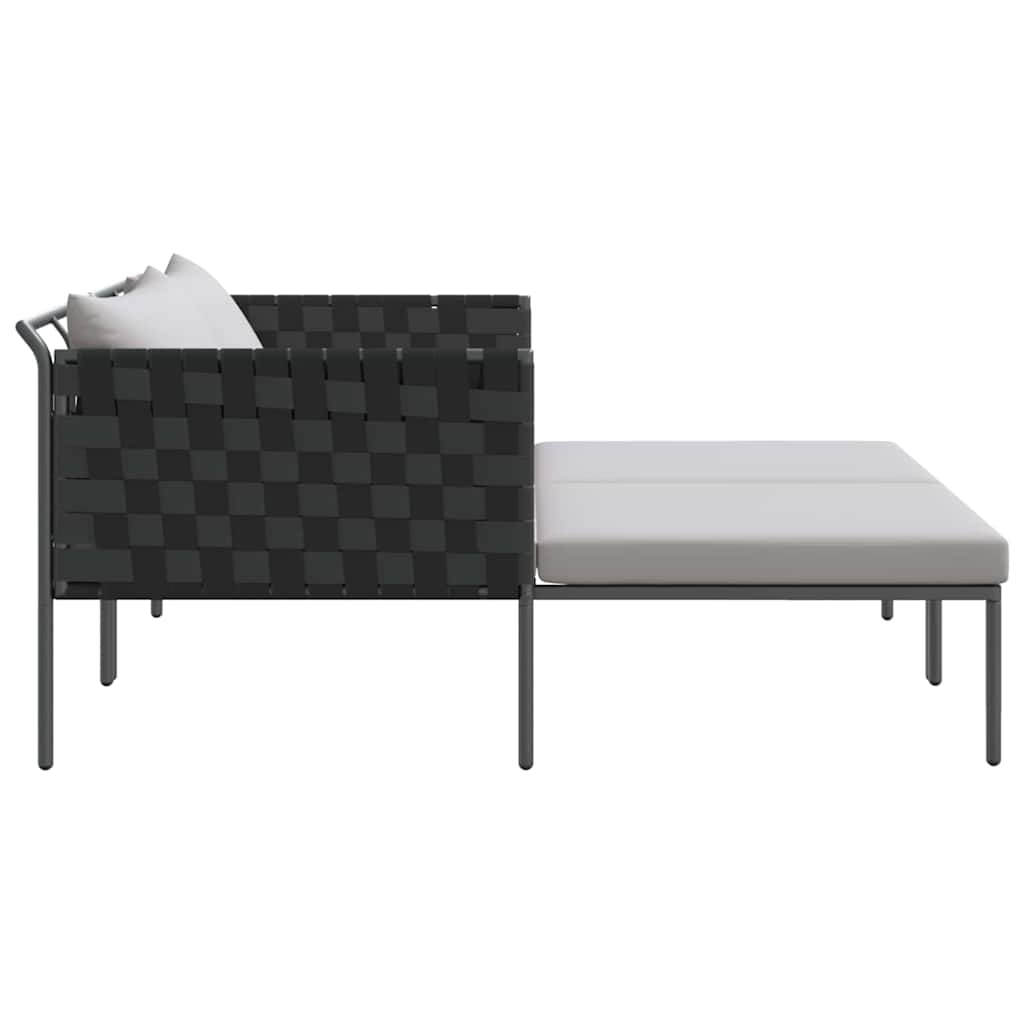 Lettino da Sole 2-persona Antracite 115 x 153 x 69.5cm Acciaio