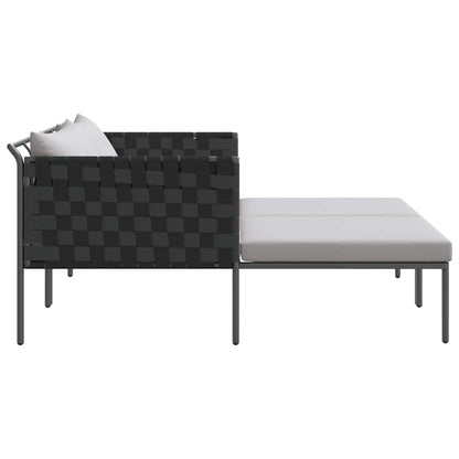 Lettino da Sole 2-persona Antracite 115 x 153 x 69.5cm Acciaio