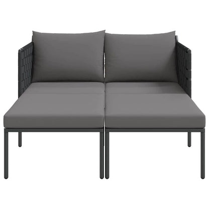 Lettino da Sole 2-persona Antracite 115 x 153 x 69.5cm Acciaio