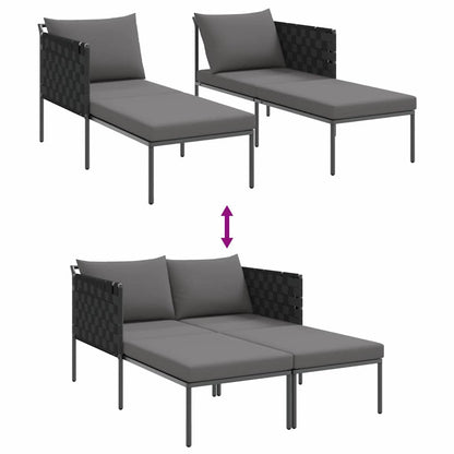 Lettino da Sole 2-persona Antracite 115 x 153 x 69.5cm Acciaio