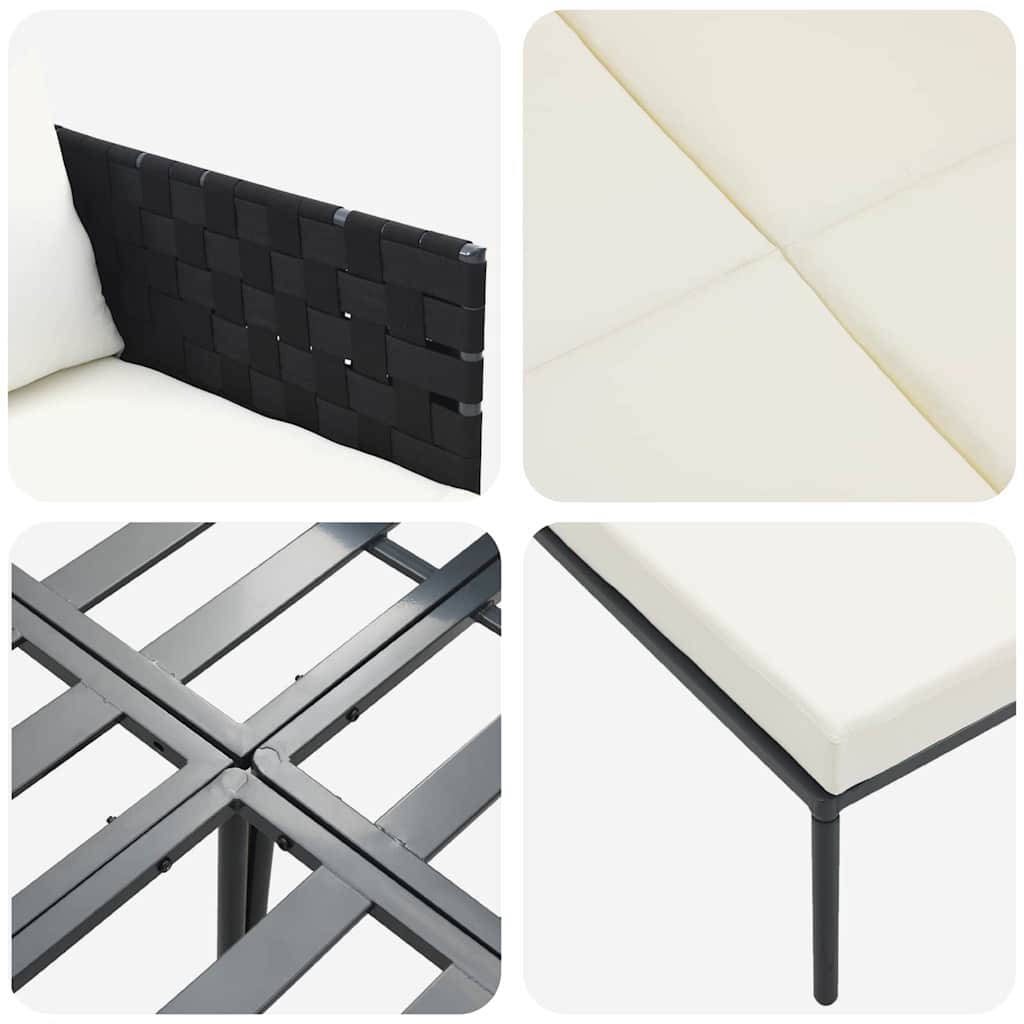 Lettino da Sole con cuscino Antracite 153 x 115 x 69.5 cm