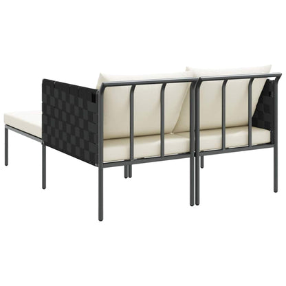 Lettino da Sole con cuscino Antracite 153 x 115 x 69.5 cm